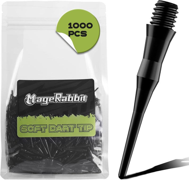 MageRabbit CL08 Series Darts Soft Tip, 1000pcs/bag, 2BA Thread Plastic Tip for Darts, Soft Dart Tips Set, Dart Accessories,Soft Tip Sets - Image 1